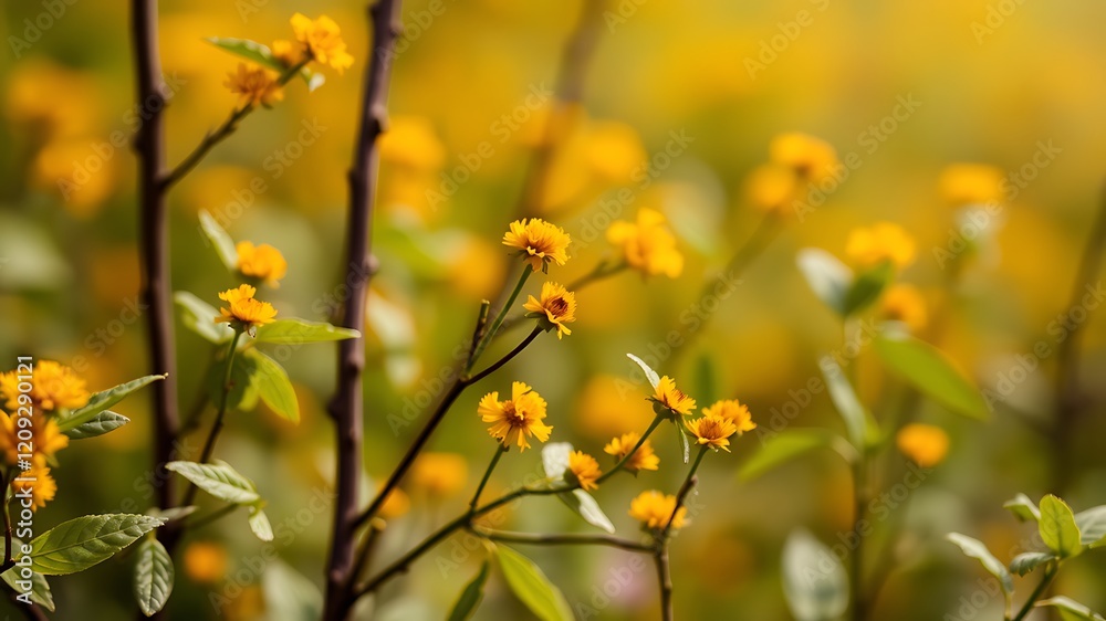 Vibrant yellow flowers in a sunny meadow, blooming in a lush green field, capturing the beauty of nature's springtime. Vibrant yellow flowers in a sunny meadow, blooming in a lush green field, capturing the beauty of nature's springtime.