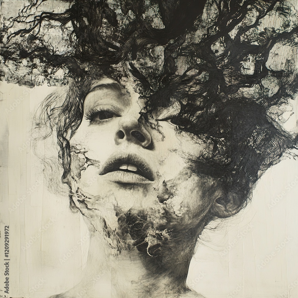 Intricate Portrait: A Study in Black and White Intricate Portrait: A Study in Black and White