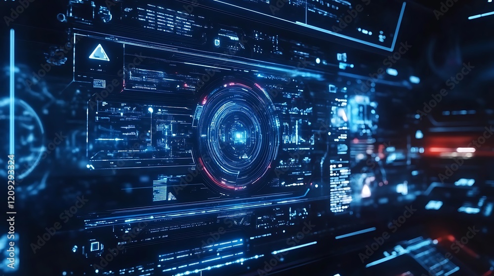 Futuristic Control Room: A Digital Interface in a Sci-Fi Setting Futuristic Control Room: A Digital Interface in a Sci-Fi Setting