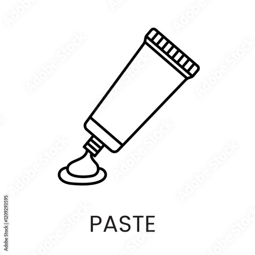 An open tube icon in vector, showing paste being squeezed out, with an editable stroke