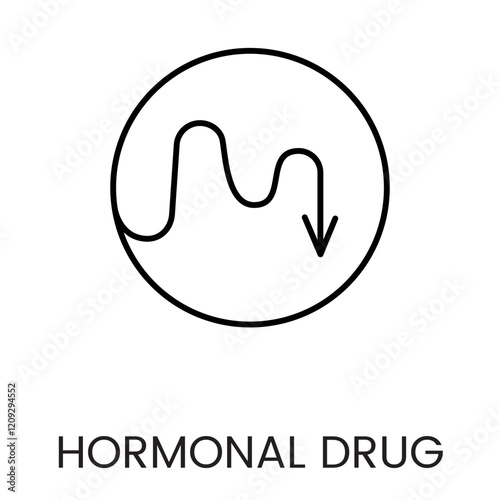 A hormonal health icon in vector, representing hormone fluctuation or balance, with an editable stroke