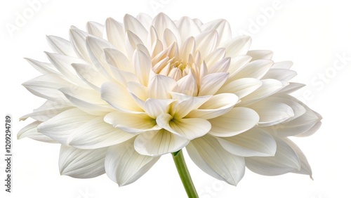 Wallpaper Mural Cream Dahlia Close-up Studio Photography, Floral Composition, Soft Petals, White Background Dahlia, Flower Photography Torontodigital.ca
