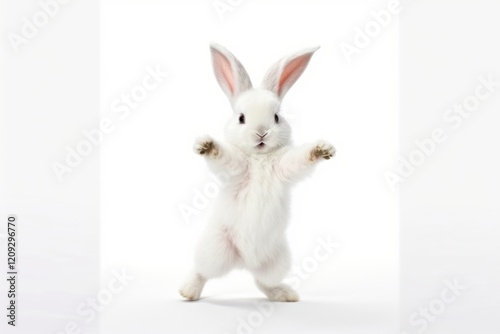 Happy smiling dacing rabbit rodent animal mammal