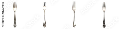 The elegant silver cutlery set including forks knives and spoons arranged neatly on a contemporary wooden dining table ready to serve a formal gourmet meal or high class catering event