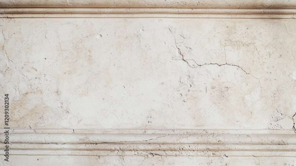 Naklejka premium Antique background. Old ancient Roman wallpaper with column. Old plaster concept background. Digital illustration photo style. AI artwork.
