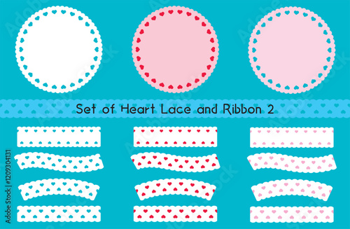 Set of Heart Lace and Ribbon 2
