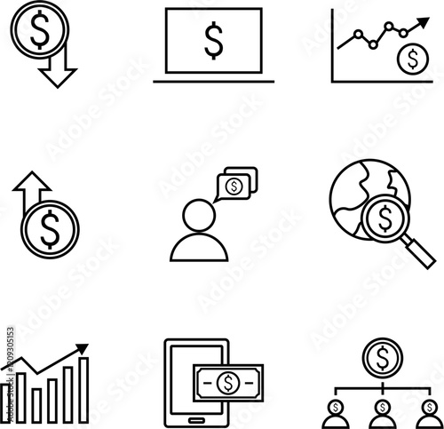 financial icon set business.eps