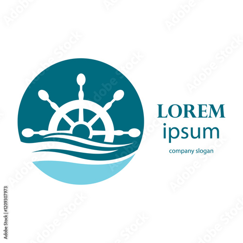 ancient boat steering logo design