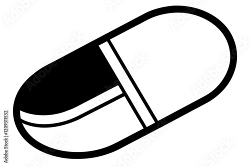 Medicine Pill in Outline