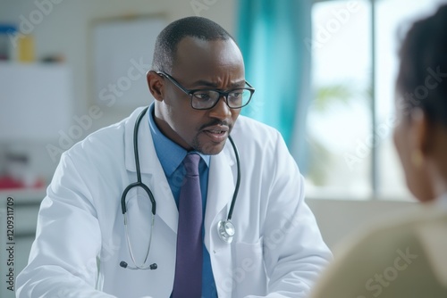 Thoughtful physician conducting a comprehensive health assessment in a private clinic environment