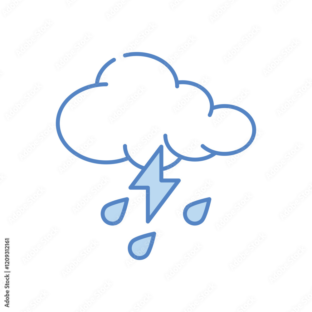 Thunderstorm vector icon Thunderstorm vector icon