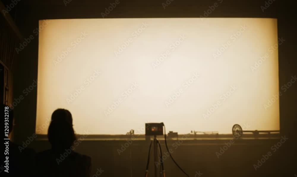 nostalgic retro film clips playing on a vintage movie screen