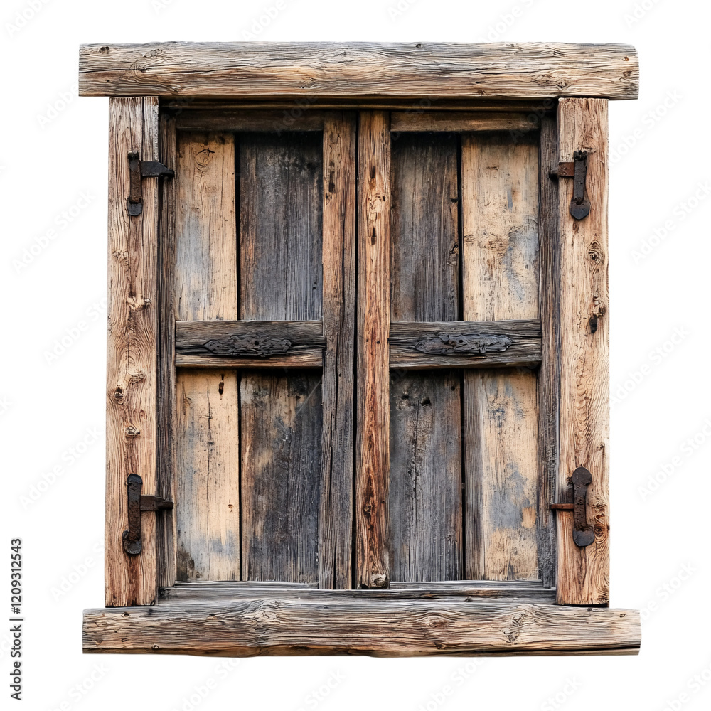 Old wooden window isolated on transparent background Old wooden window isolated on transparent background
