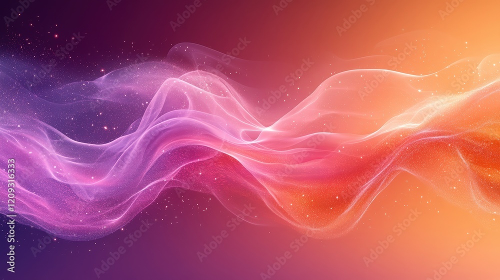 Obraz premium Colorful Abstract Waves with Flowing Light and Soft Gradient Background for Modern Digital Art or Design Projects