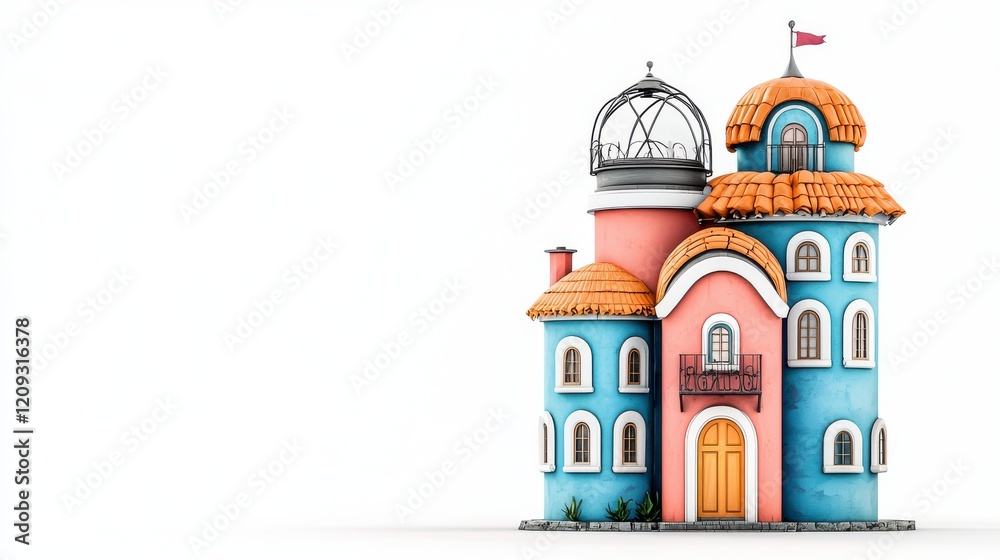 Enchanted Fairytale House: A Whimsical Pastel Dream Home Illustration Enchanted Fairytale House: A Whimsical Pastel Dream Home Illustration
