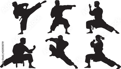 karate silhouettes