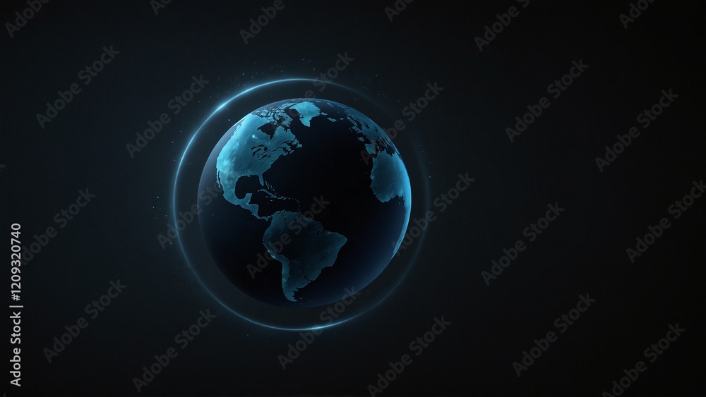 Fototapeta premium Glowing Earth in Stylized Colors Representing Technological Advancement 