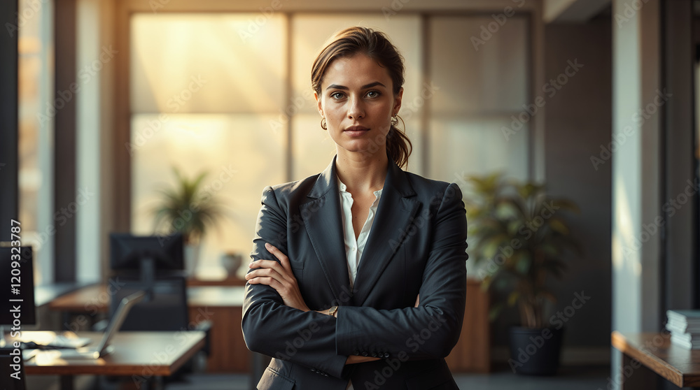 Obraz premium : Confident Businesswoman Standing in Modern Office