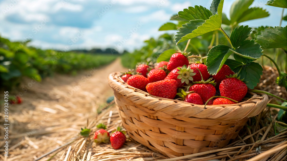 strawberries in a basket strawberries in a basket