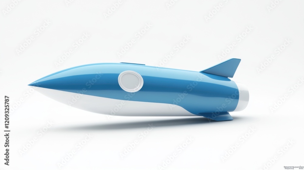 Blue Rocket Ship: A 3D Render of a Futuristic Spaceship Design Blue Rocket Ship: A 3D Render of a Futuristic Spaceship Design