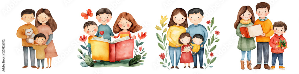Family s with joyful moments and memories, isolated on transparent background. Family s with joyful moments and memories, isolated on transparent background.