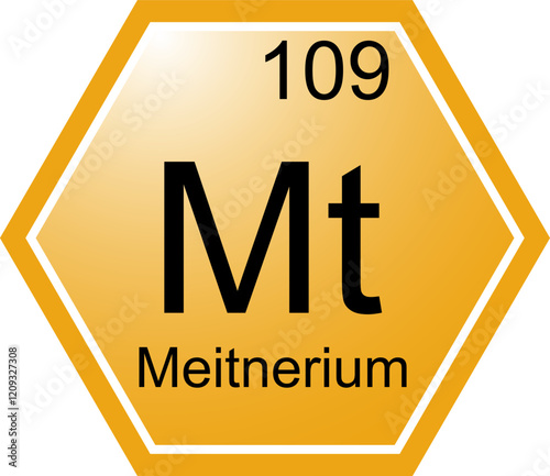 The symbol of the chemical element Mt Meitnerium.