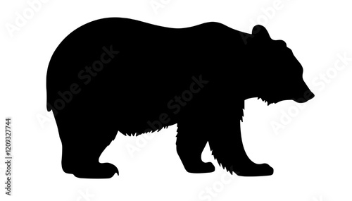 Silhouette of a bear walking