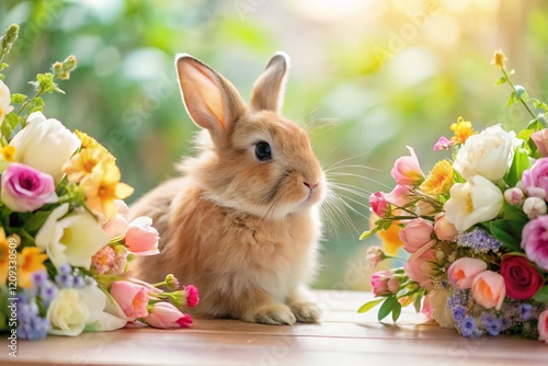 Candid Easter Bunny & Floral Arrangements: Springtime Photography