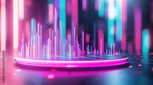 Illustration of 3D data visualizations on a holographic digital platform