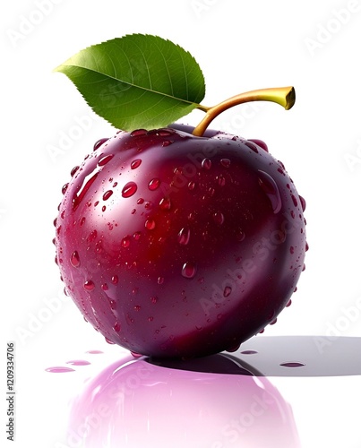 plum with water drops