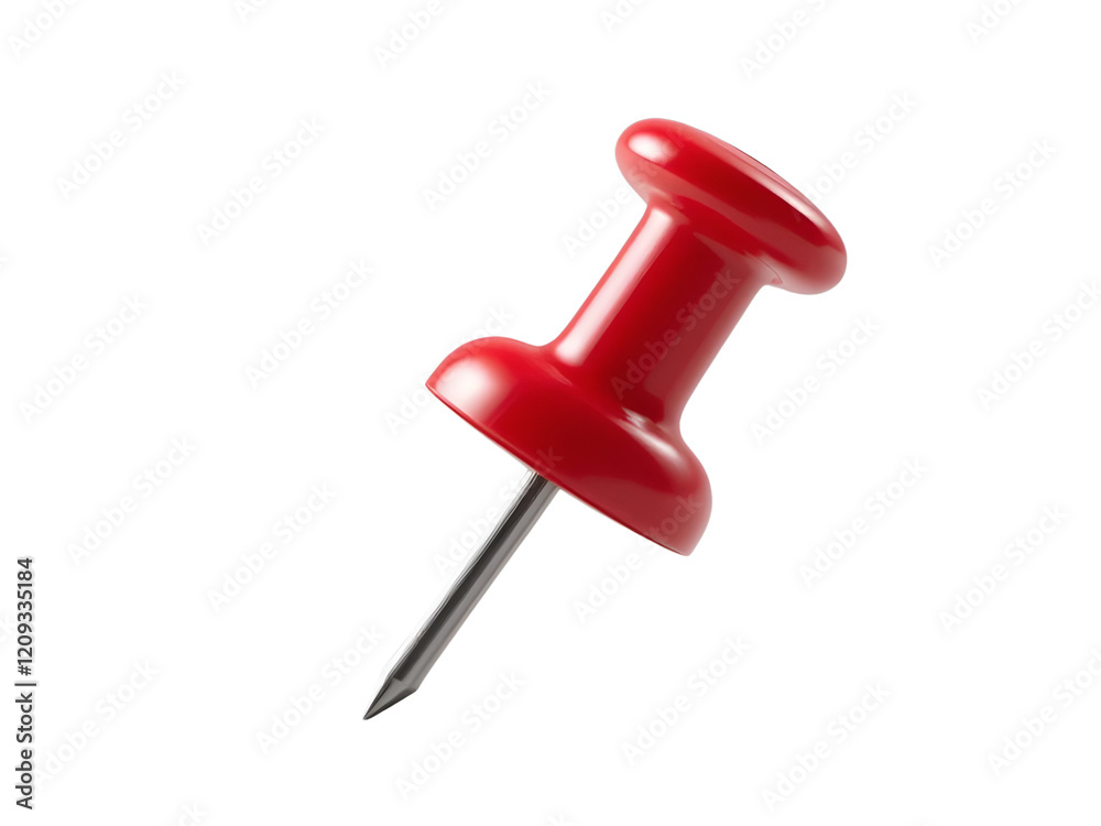 Red push pin isolated on transparent background Red push pin isolated on transparent background