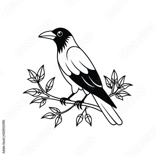 crow bird on a branch