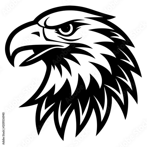 eagle head vector silhouette on white background