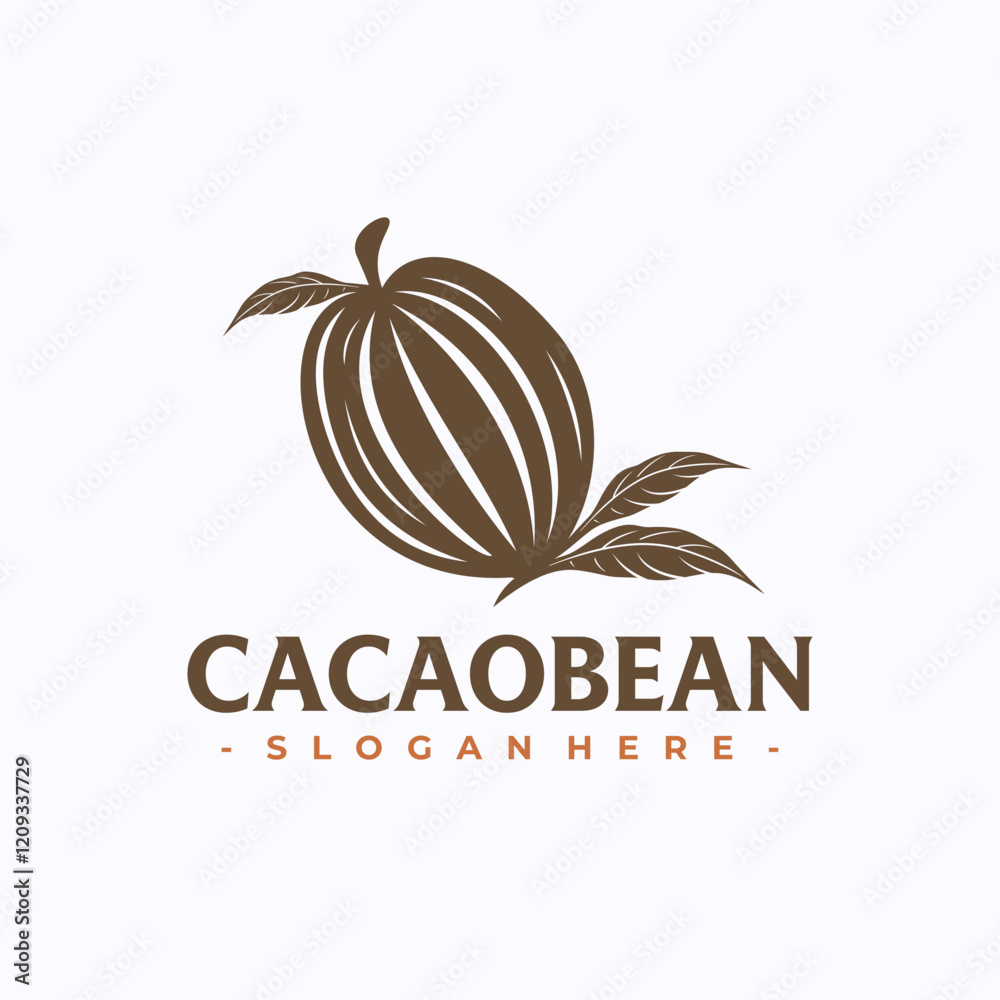 Fototapeta premium Chocolate bean icon vector. Cacao logo design template.