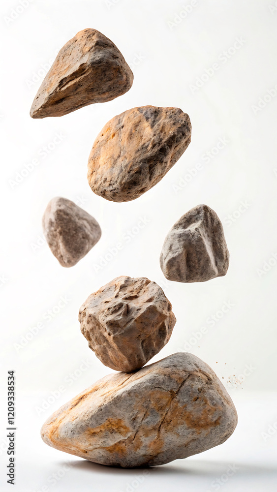 Obraz premium stones isolated on white1