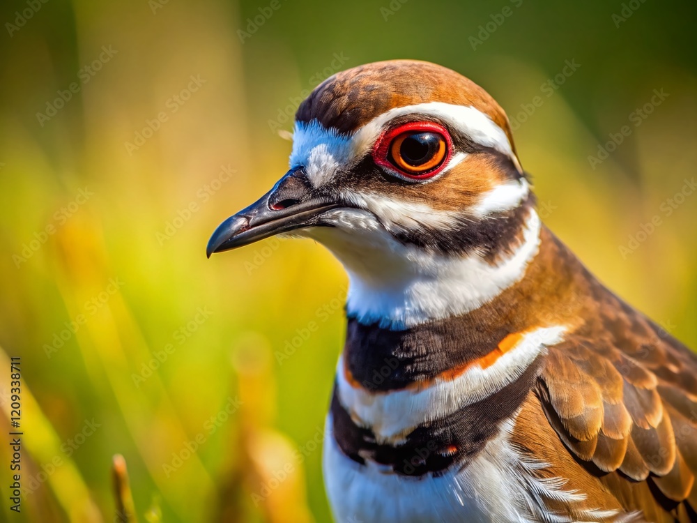 Close-up Killdeer Bird in Nature, Rule of Thirds Composition, Wildlife Photography Close-up Killdeer Bird in Nature, Rule of Thirds Composition, Wildlife Photography
