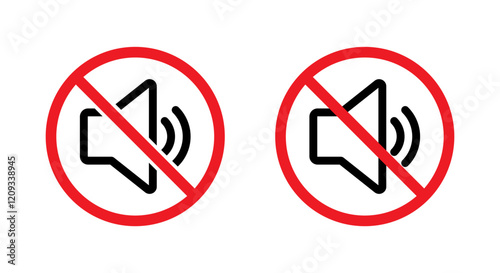 No noise sign icon. Sound prohibition symbol. Loud speaker forbidden concept