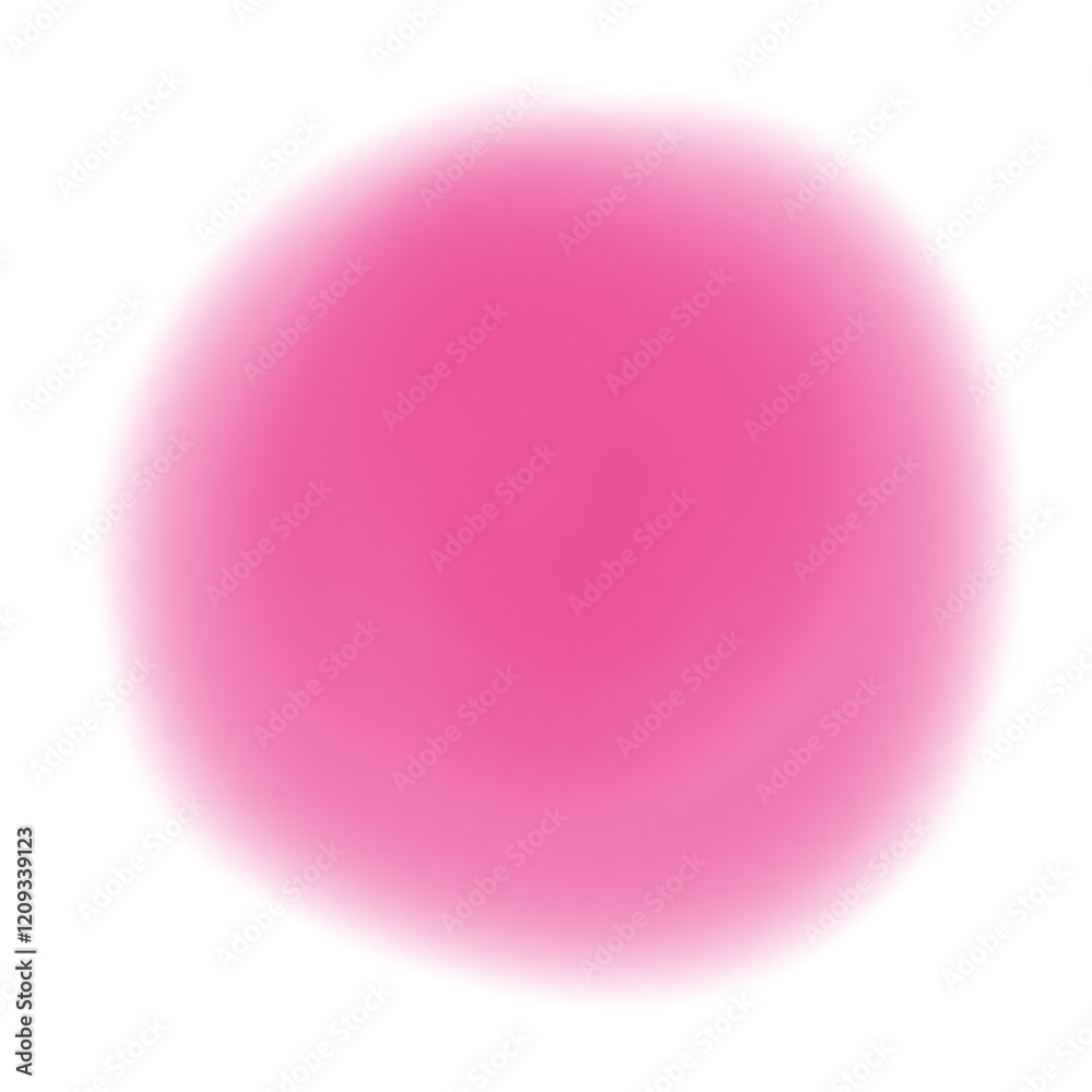 Vibrant Pink Abstract Circle with soft edges on a transparent background.