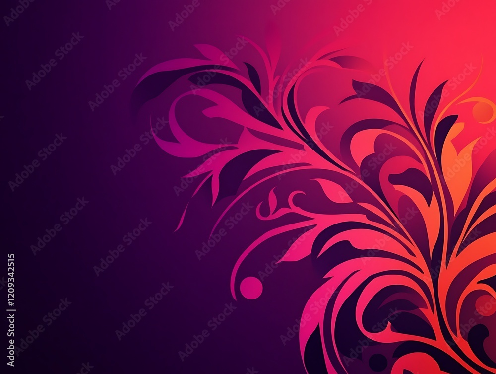 Abstract Floral Design in Vivid Pink and Purple Hues Abstract Floral Design in Vivid Pink and Purple Hues
