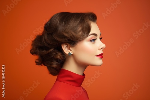 Girl side portrait profile adult photo contemplation