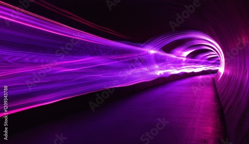 Wallpaper Mural Abstract purple light streaks in dark tunnel. Torontodigital.ca