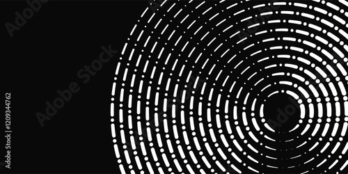 A black ceiling with a circular pattern of white dots