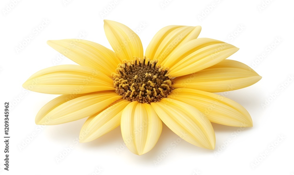 Obraz premium Pale yellow daisy flower isolated on white background, studio shot, for design