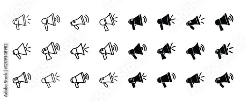 Set of megaphone icon symbol vector on white background