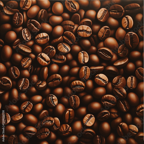 coffee beans background, generative AI illustration