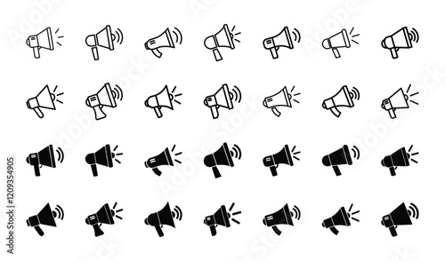 Set of megaphone icon symbol vector on white background