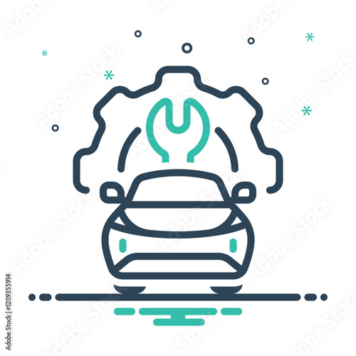 Mix icon for car repair