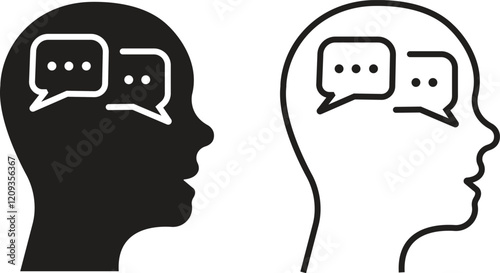 Set of mental state icons. Emotional support, Inspiration, Opportunity pictogram. Psychology therapy flat and outline signs. Intellectual Process symbols vectors isolated on transparent background.