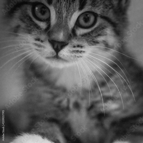 Feral kitten playing and being socialized.