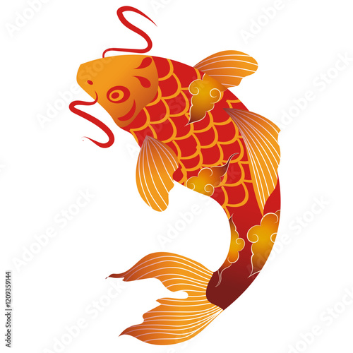 Ornamental Koi Fish with Cloud Design